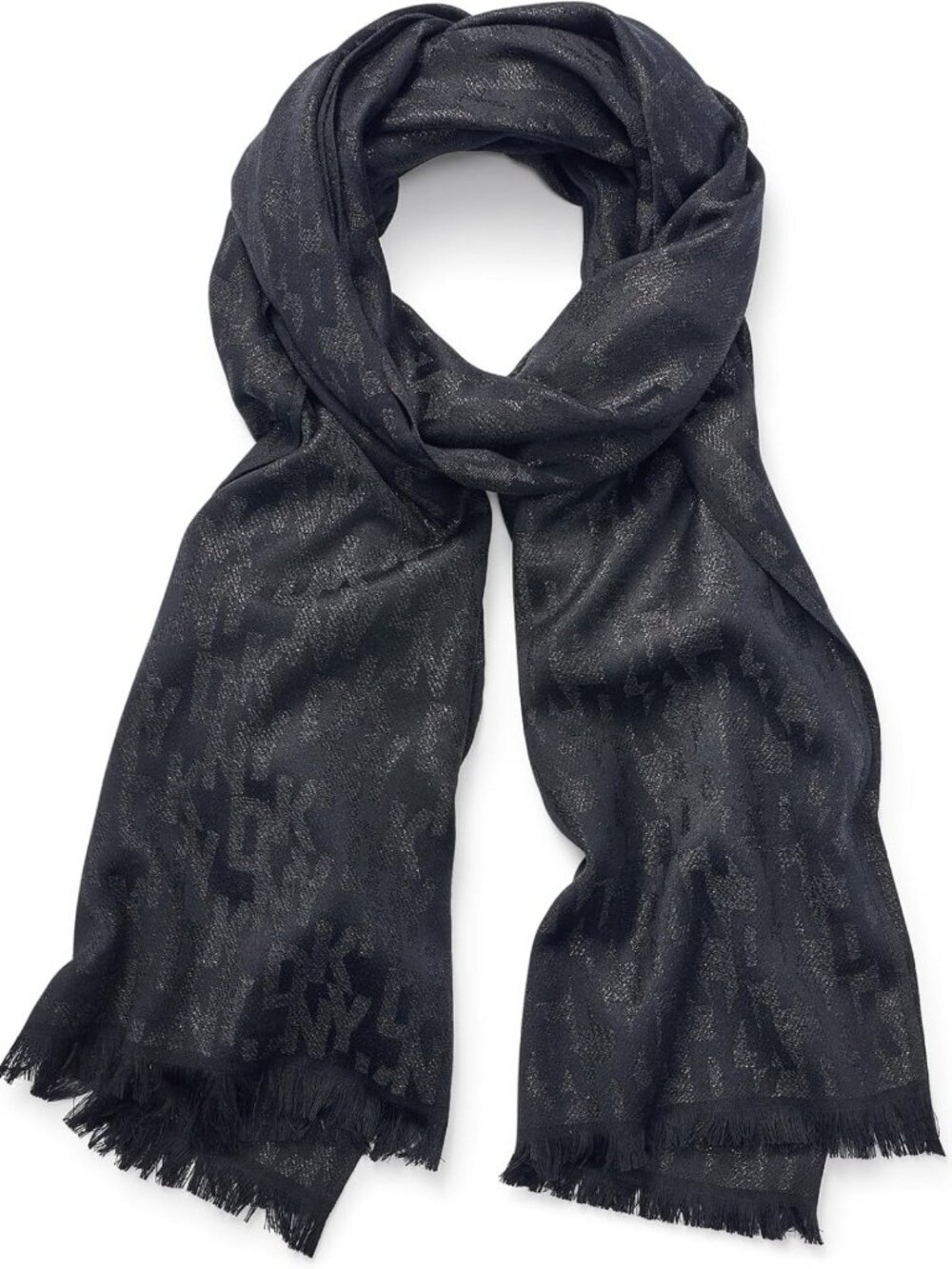 Metallic Logo Pashmina Scarf for Women | Soft Eyelash Fringe Wrap Accessory